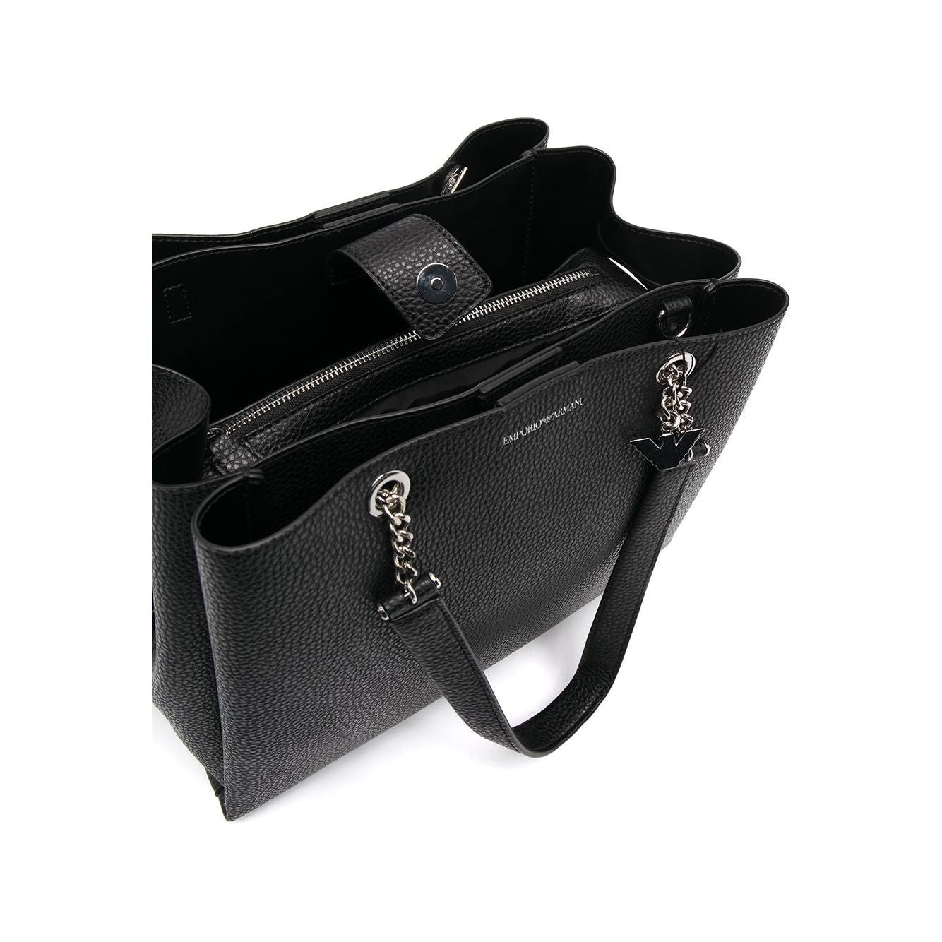 Emporio Armani pebbled-effect logo-plaque tote bag