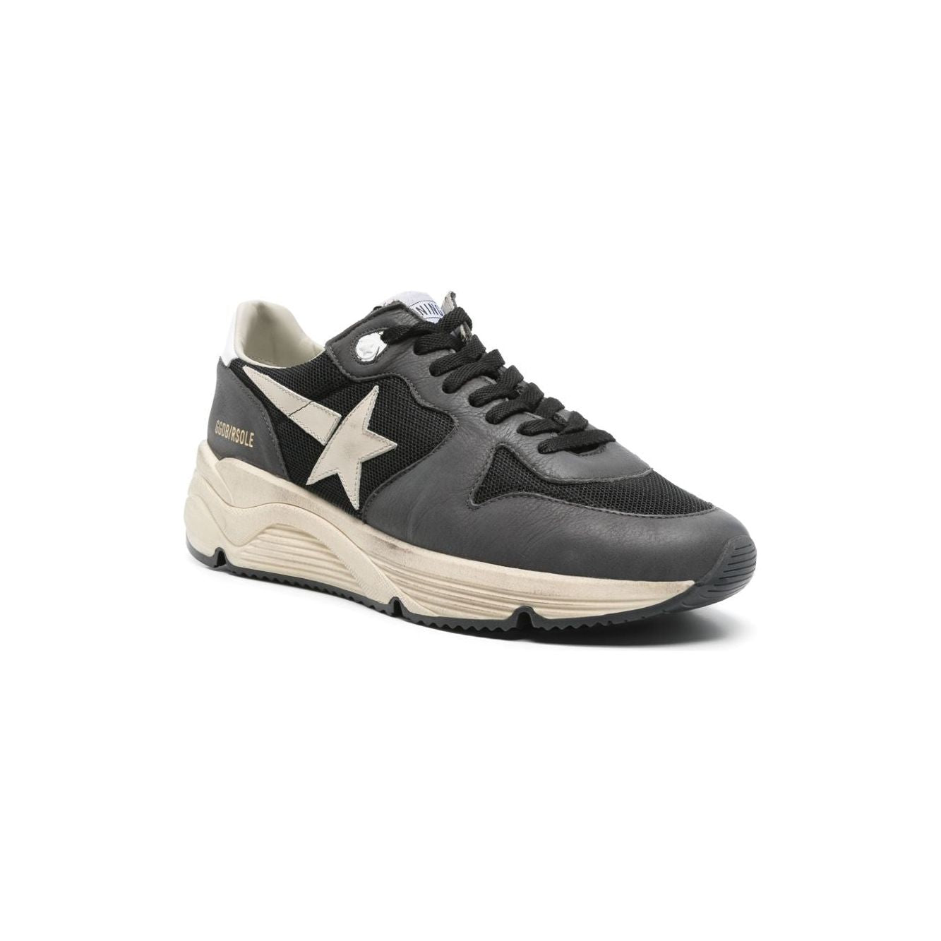 Golden Goose Running Sole Sneaker in nylon and nappa with silver leather star