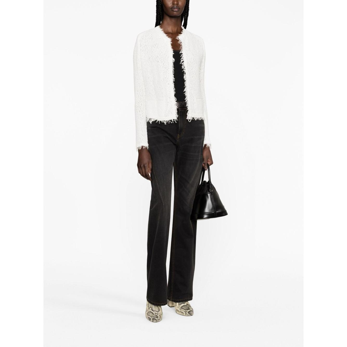Iro Shavani fringe jacket Jackets Iro White Smoke