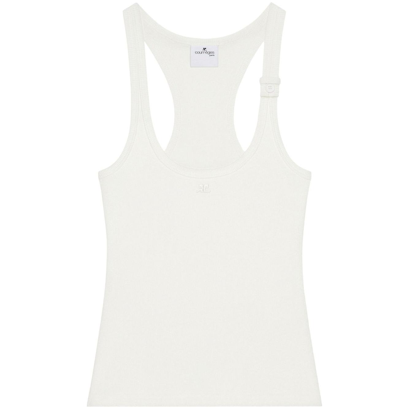 Courreges Pre Courrèges buckle-fastening white tank top Topwear Courreges Pre White Smoke