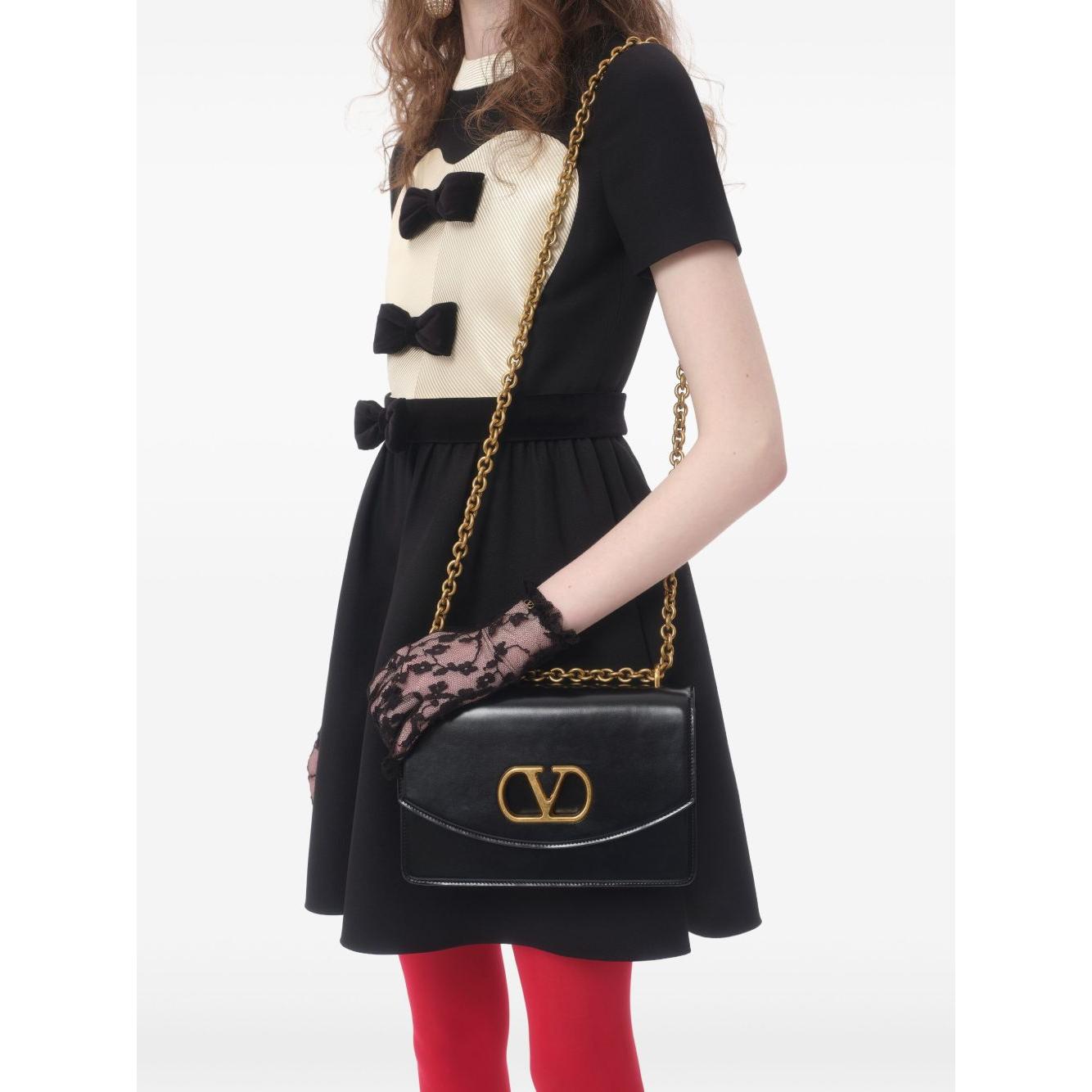 Valentino crepe couture short dress with bows Dresses Valentino White Smoke