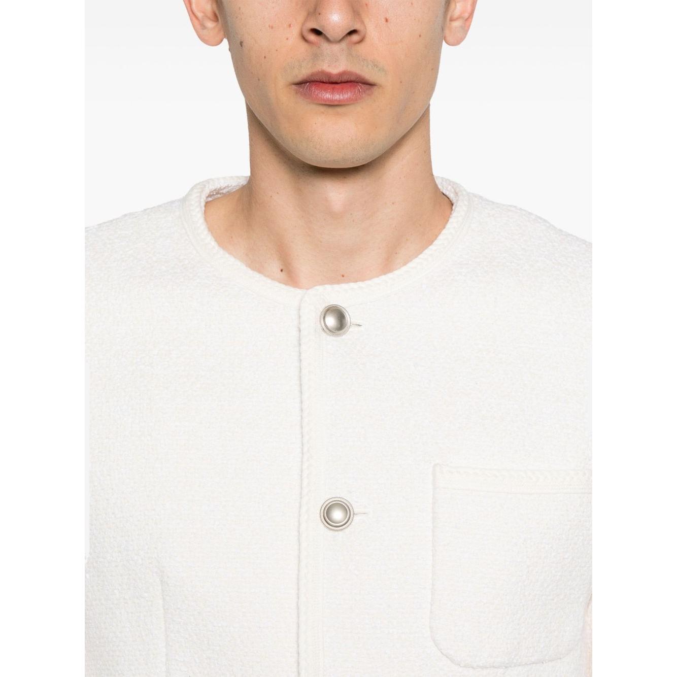 Dunst Collarless Oversized Tweed Jacket Jackets Dunst White Smoke