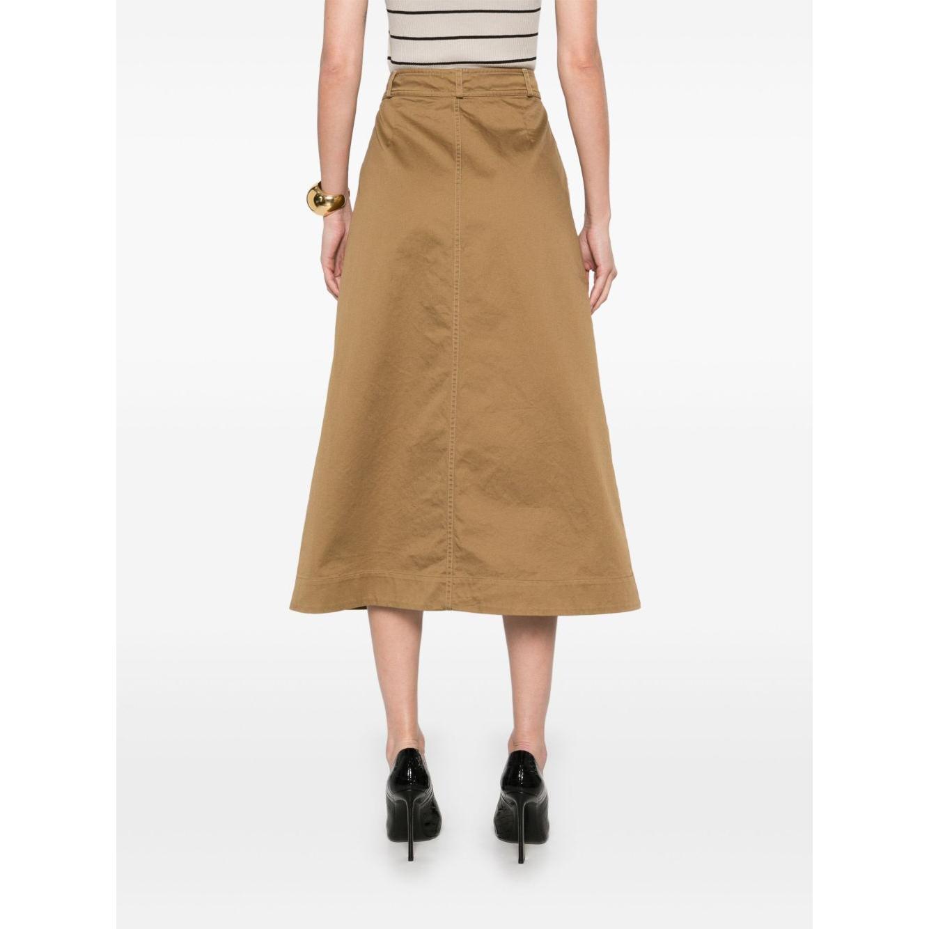 Saint Laurent Cotton midi skirt Skirts Saint Laurent White Smoke