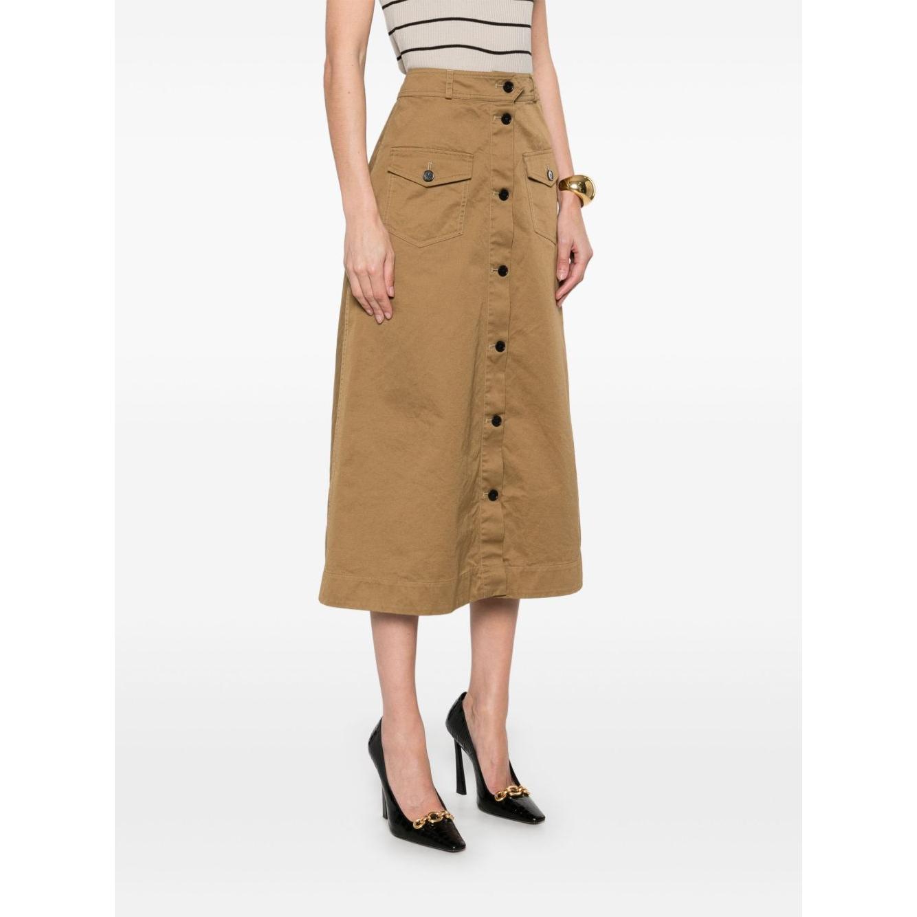 Saint Laurent Cotton midi skirt Skirts Saint Laurent White Smoke