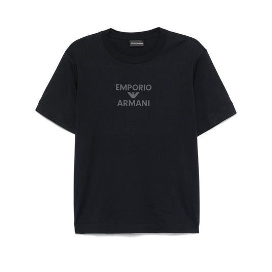Emporio Armani Jersey T-shirt with rubberised logo Topwear