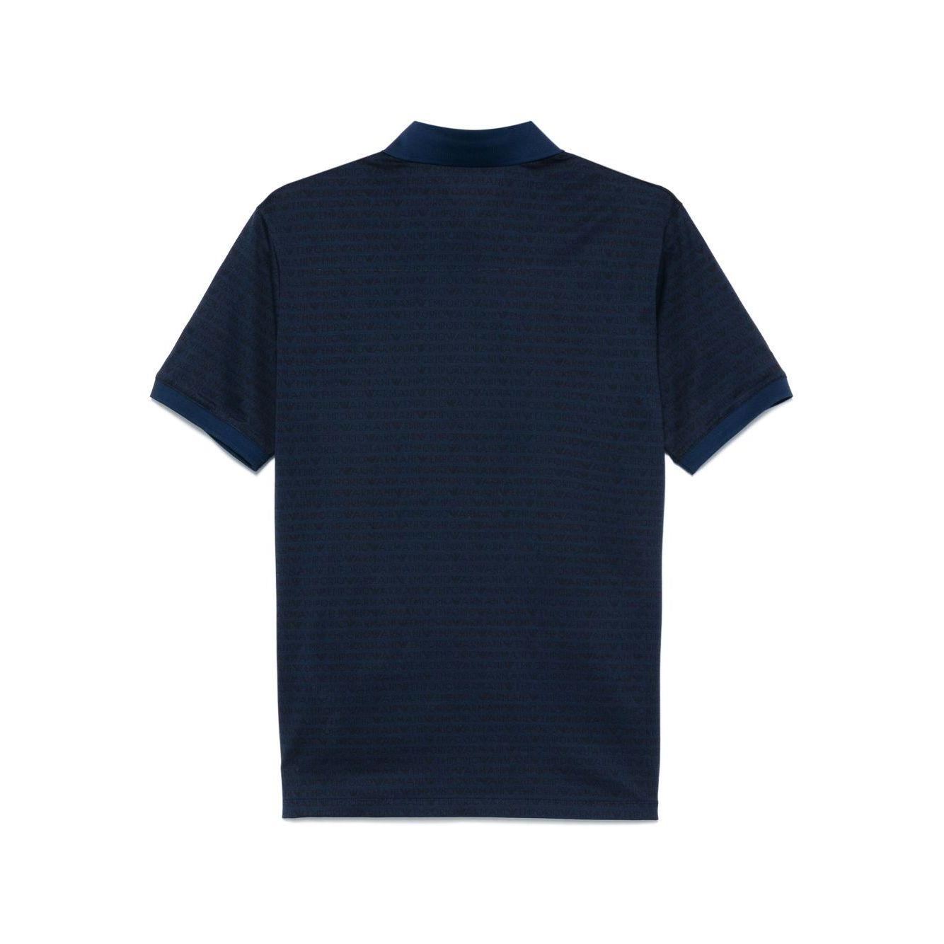Emporio Armani Allover Logo Cotton Polo Shirt