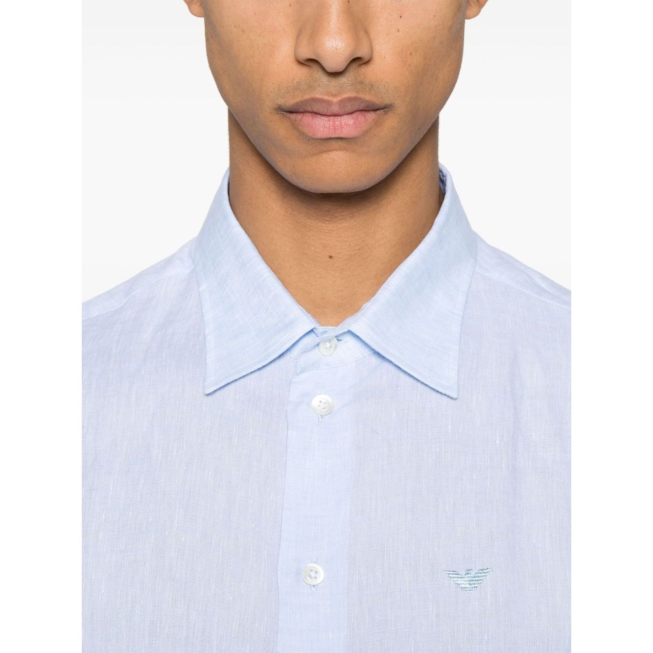 Emporio Armani logo-embroidered long-sleeve shirt Shirts