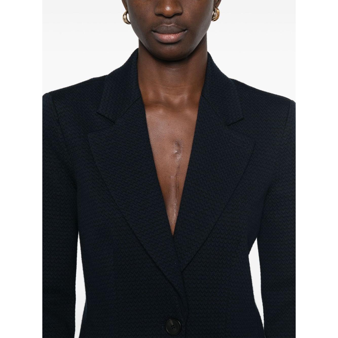 Emporio Armani Icon single-breasted blazer in an embossed jacquard knit jersey Jackets Emporio Armani Antique White