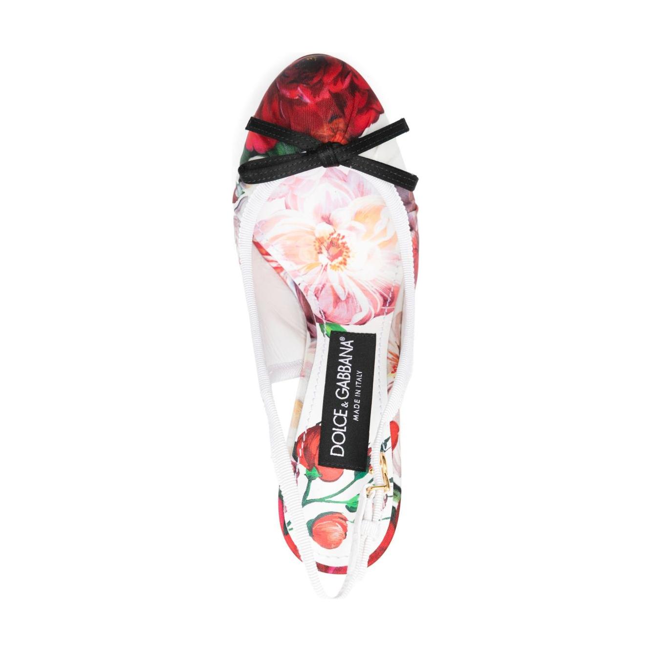 Dolce & Gabbana Floral Printed Satin Slingbacks