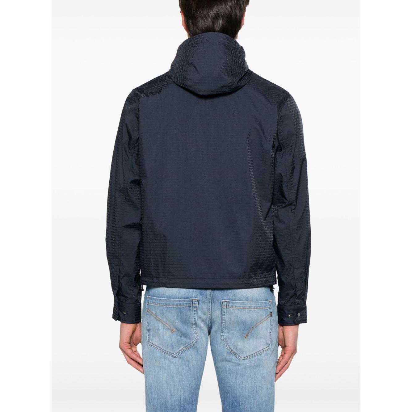 Emporio Armani Blouson with internal nylon bib jacquard all-over lettering Jackets Emporio Armani Lavender