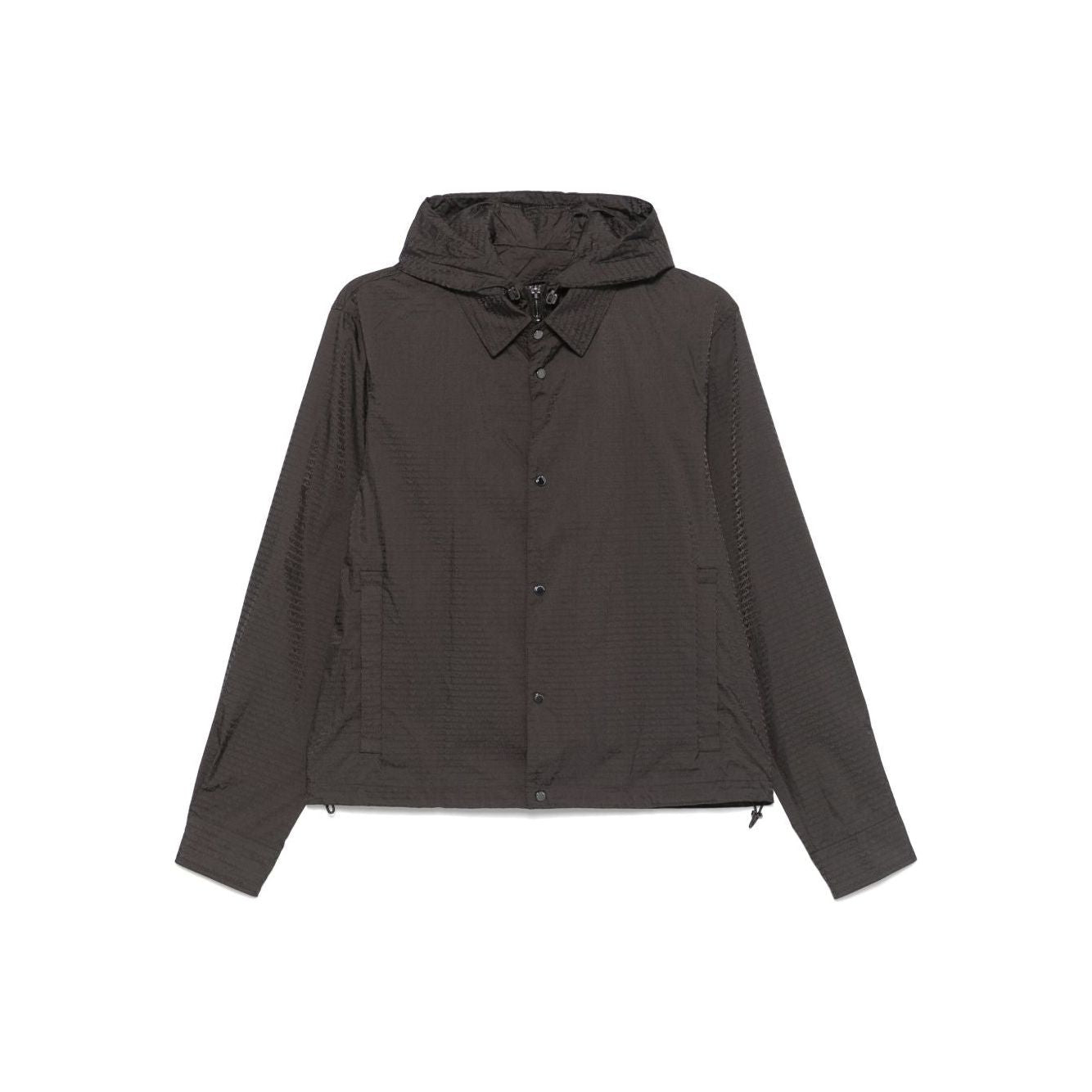 Emporio Armani Blouson with internal nylon bib jacquard all-over lettering Jackets Emporio Armani Dark Slate Gray