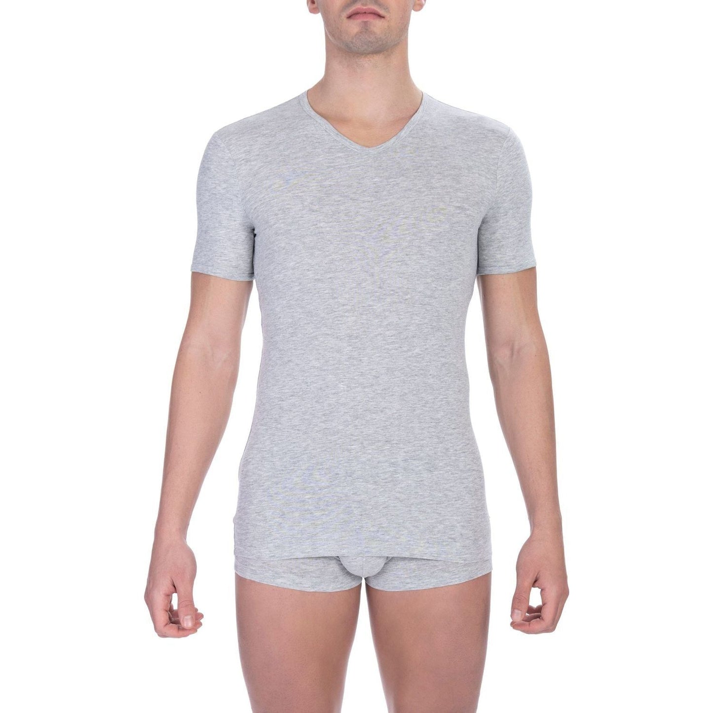 Bikkembergs Gray Cotton Men T-Shirt Bikkembergs Gray