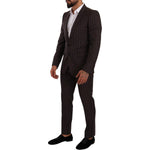 Dolce & Gabbana Bordeaux MARTINI Striped Slim Fit 2 Piece Suit KOS1928 - 48
