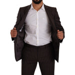 Dolce & Gabbana Bordeaux MARTINI Striped Slim Fit 2 Piece Suit KOS1928 - 48