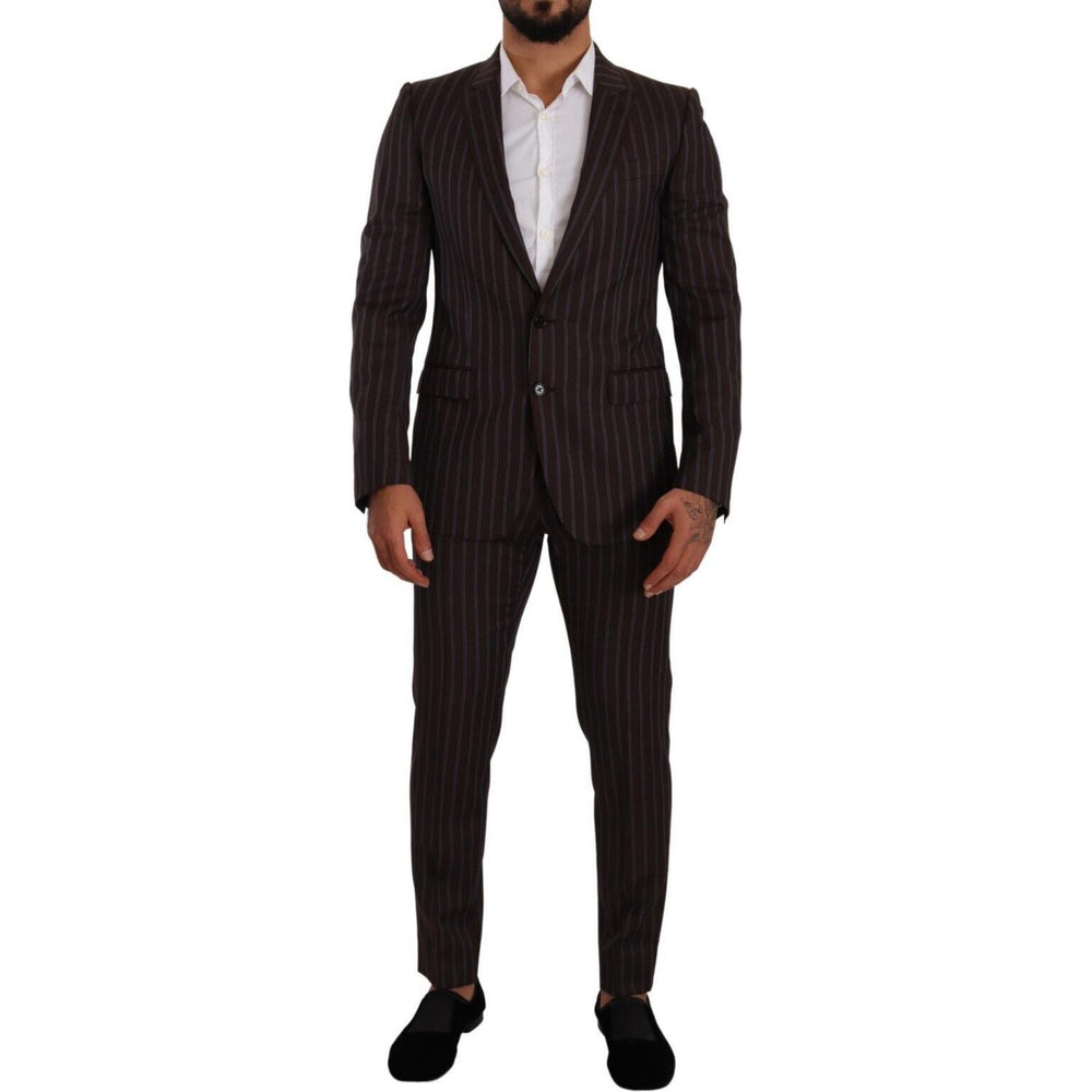 Dolce & Gabbana Bordeaux MARTINI Striped Slim Fit 2 Piece Suit KOS1928 - 48