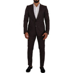 Dolce & Gabbana Bordeaux MARTINI Striped Slim Fit 2 Piece Suit KOS1928 - 48