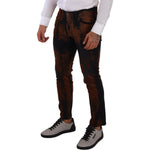 Dolce & Gabbana Black Brown Tie Dye Cotton Skinny Denim Jeans PAN72716 - 48