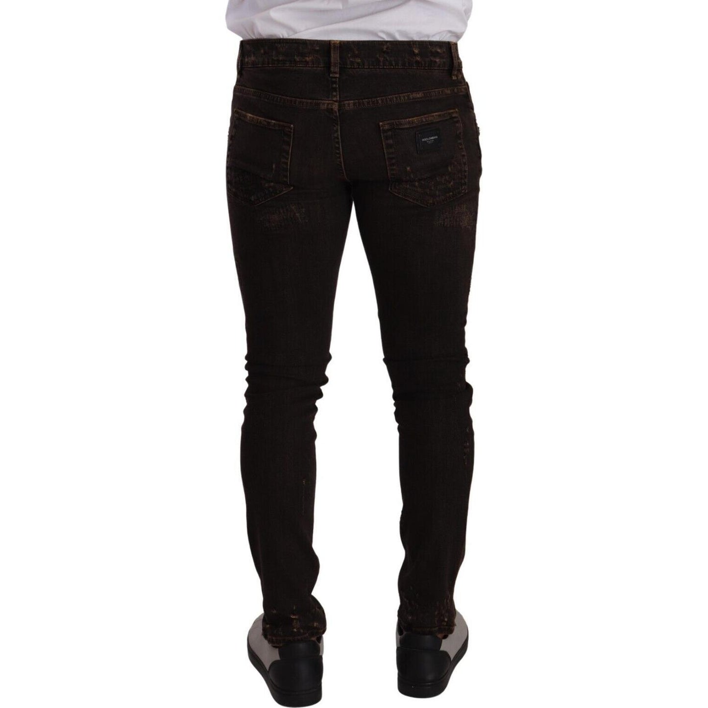 Dolce & Gabbana Slim Fit Distressed Skinny Denim Jeans Dolce & Gabbana Black