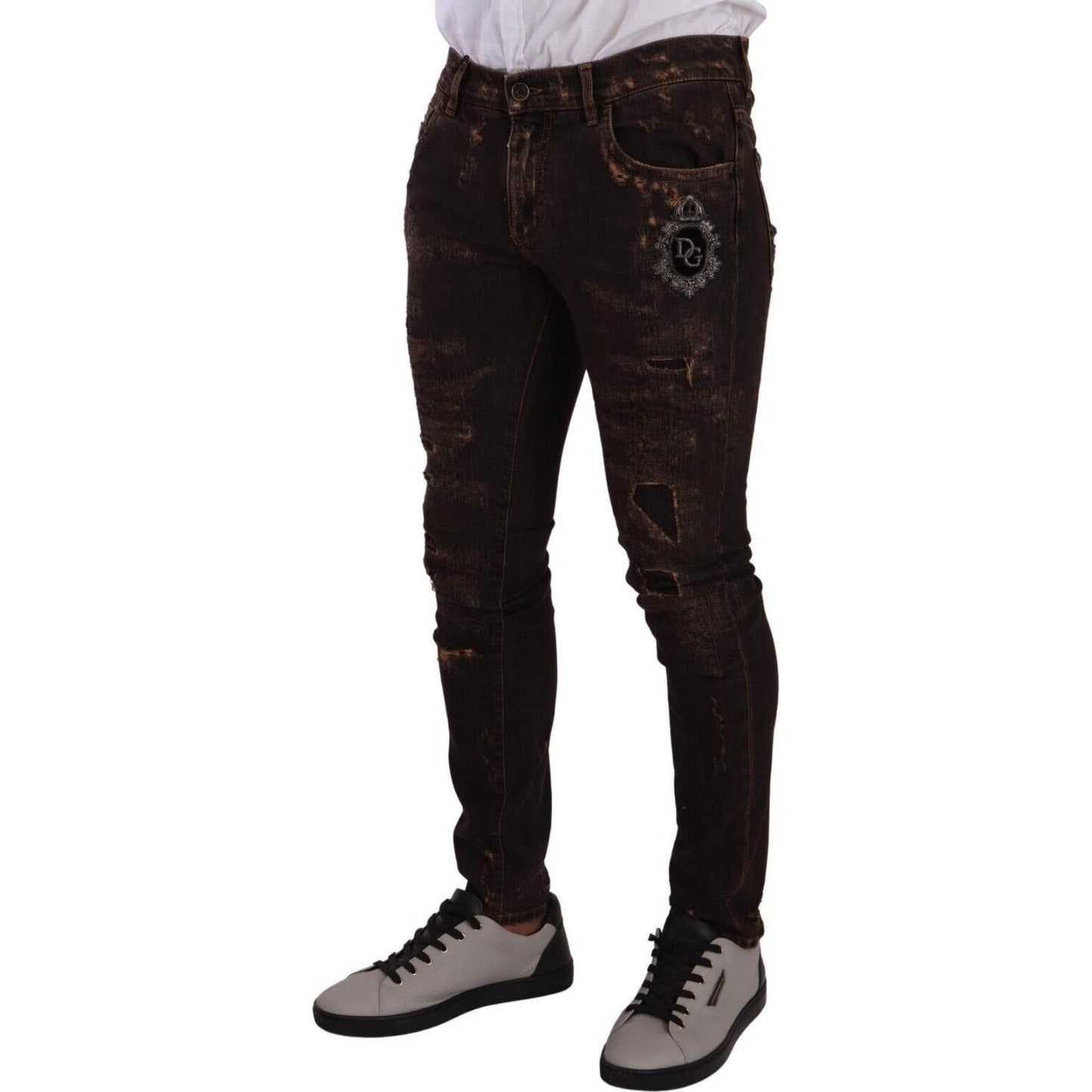 Dolce & Gabbana Slim Fit Distressed Skinny Denim Jeans Dolce & Gabbana Black