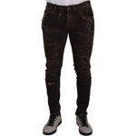 Dolce & Gabbana Brown Distressed Slim Fit Skinny Denim Jeans PAN72705 - 48