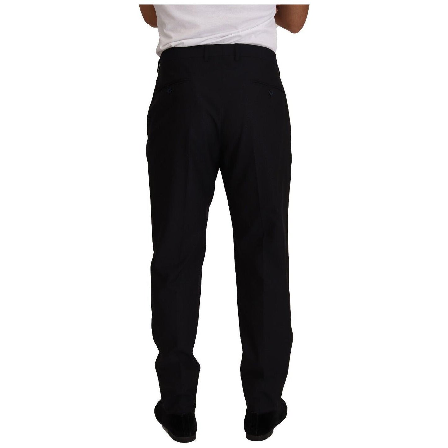 Dolce & Gabbana Blue Wool Silk Formal Trouser Dress Pants PAN72316 - 56