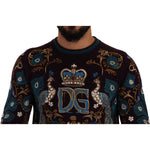 Dolce & Gabbana Bordeaux Cashmere DG Crown Embroidered Sweater TSH7493- 44