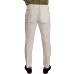 Dolce & Gabbana White Cotton Skinny Corduroy Trouser Pants PAN72877 - 48
