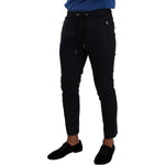 Dolce & Gabbana Blue Cotton Stretch Jogging Trouser Pants PAN72936 -44