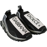 Dolce & Gabbana Black White SORRENTO Sport Stretch Sneakers MV3180- 39
