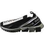 Dolce & Gabbana Black White SORRENTO Sport Stretch Sneakers MV3180- 39