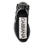 Dolce & Gabbana Black White SORRENTO Sport Stretch Sneakers MV3180- 39