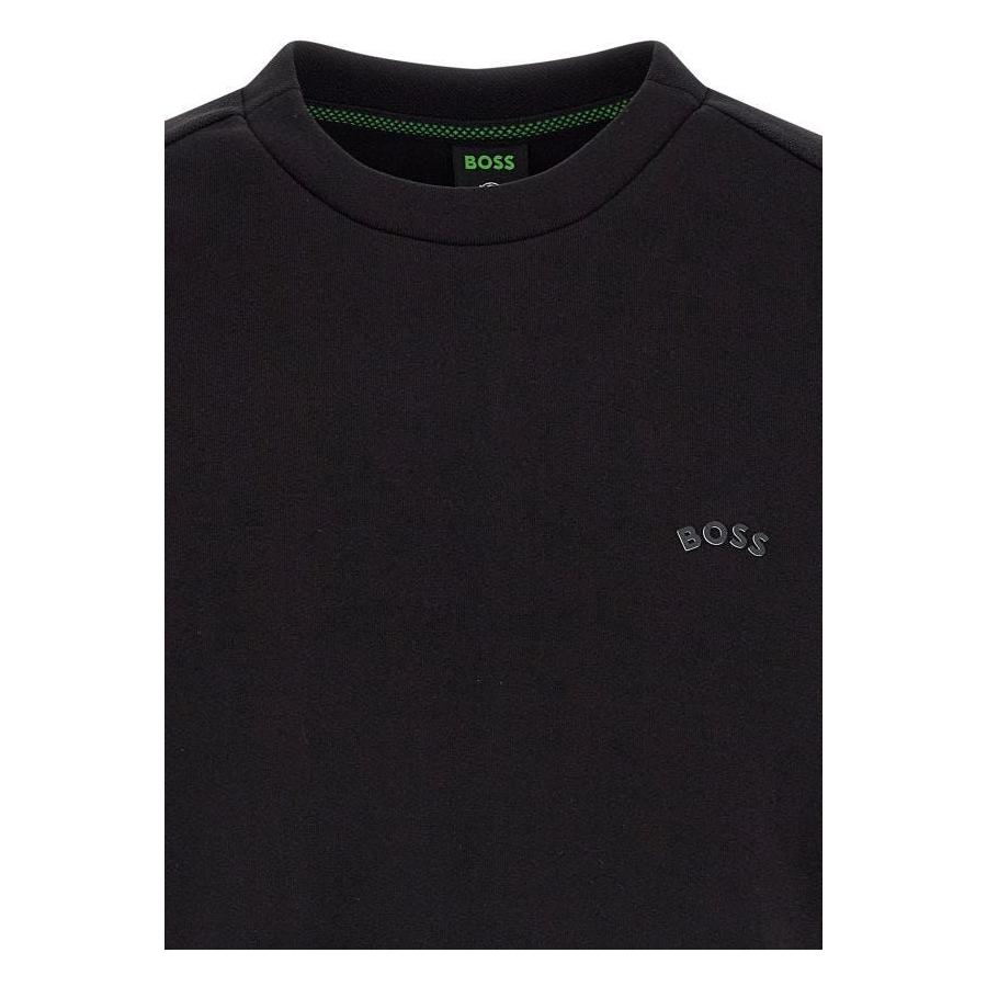 Hugo Boss Elegant Black Cotton Round Neck Sweatshirt Hugo Boss Black