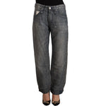 Acht Gray Washed Ramie Straight Denim Folded Hem Jeans PAN71248 - 26
