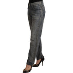 Acht Gray Washed Ramie Straight Denim Folded Hem Jeans PAN71248 - 26