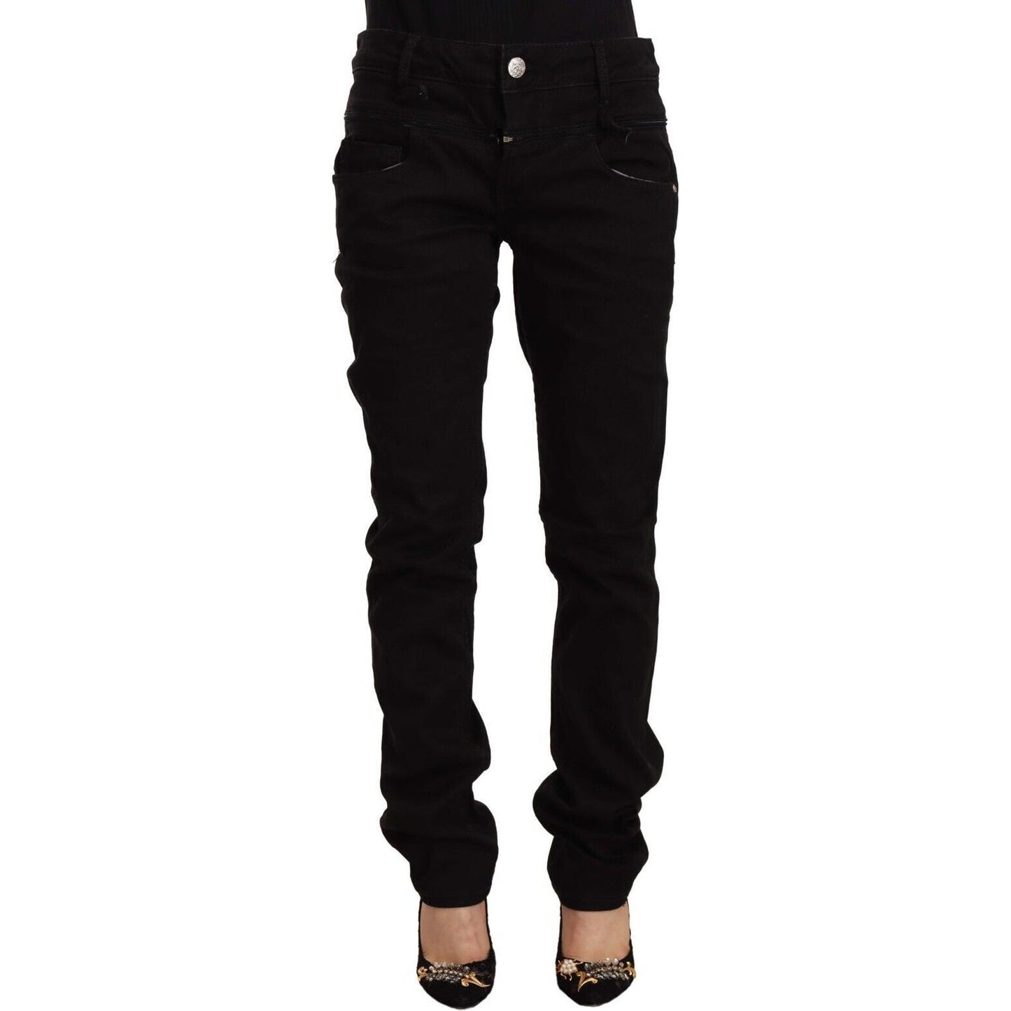 Acht Black Low Waist Cotton Stretch Denim Skinny Jeans PAN71828 - 26