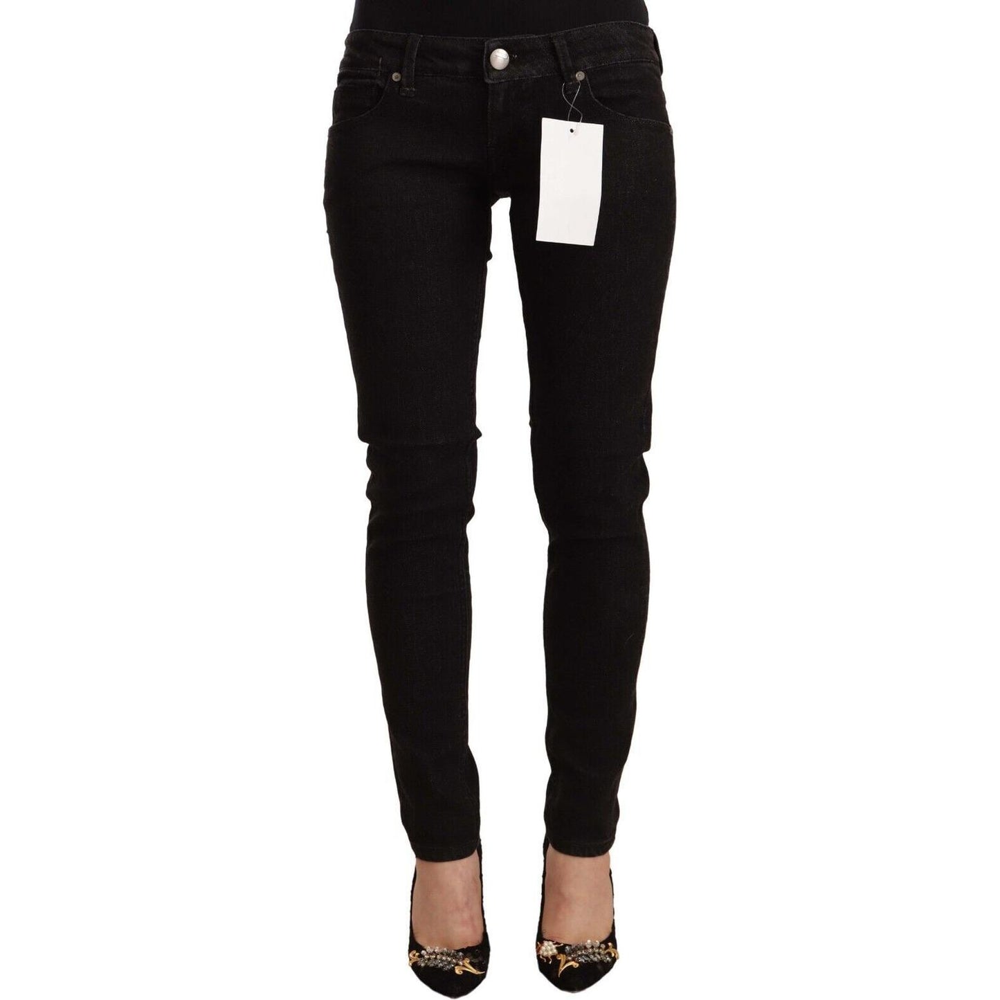 Acht Black Cotton Low Waist Skinny Denim Jeans PAN71210 - 26