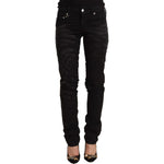 Just Cavalli Black Mid Waist Embellished Skinny Jeans PAN72207 - 26
