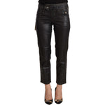 John Galliano Black Glittered Mid Waist Cotton Cropped Pants PAN72217 - 40