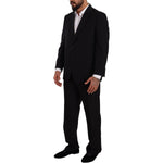 Domenico Tagliente Black Polyester Single Breasted Formal Suit KOS1946 - 51