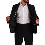 Domenico Tagliente Black Polyester Single Breasted Formal Suit KOS1946 - 51