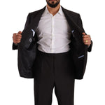 Domenico Tagliente Gray Polyester Single Breasted Formal Suit KOS1967 - 55