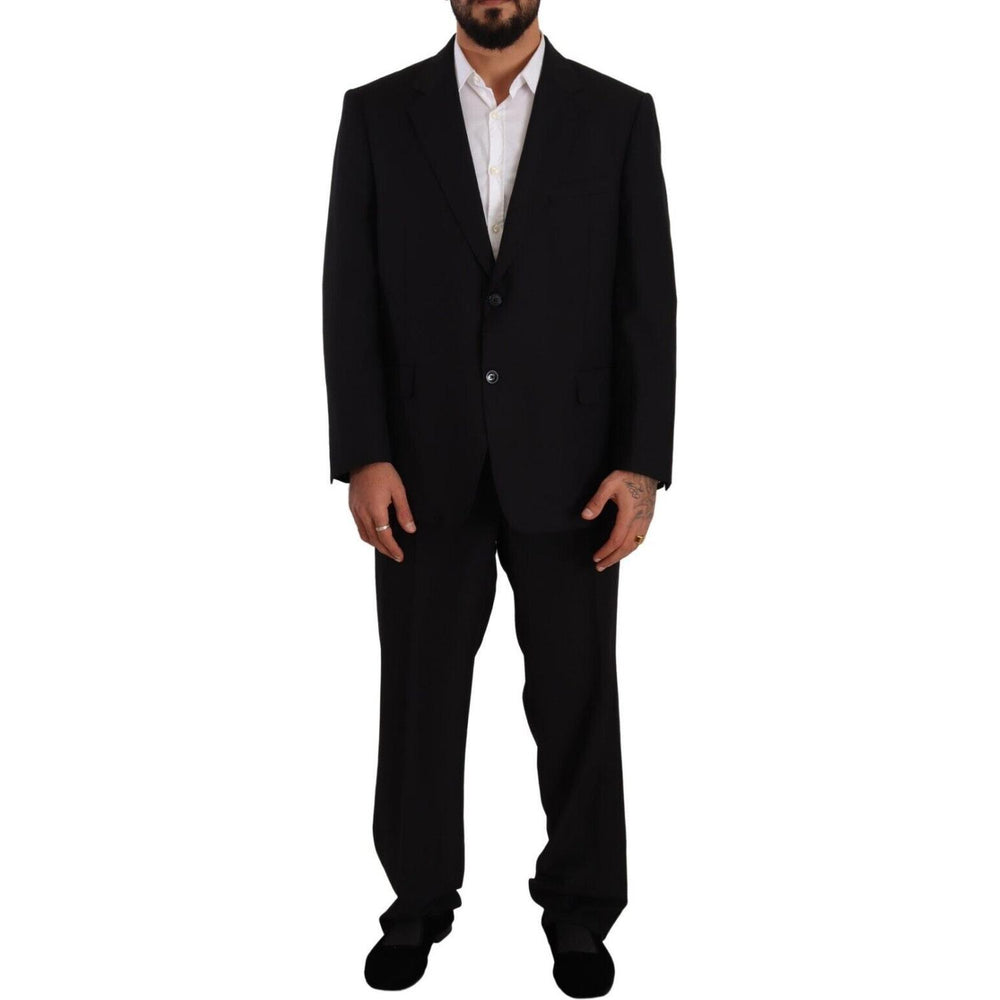 Domenico Tagliente Black Polyester Single Breasted Formal Suit KOS1966 - 55