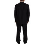 Domenico Tagliente Black Polyester Single Breasted Formal Suit KOS1966 - 55