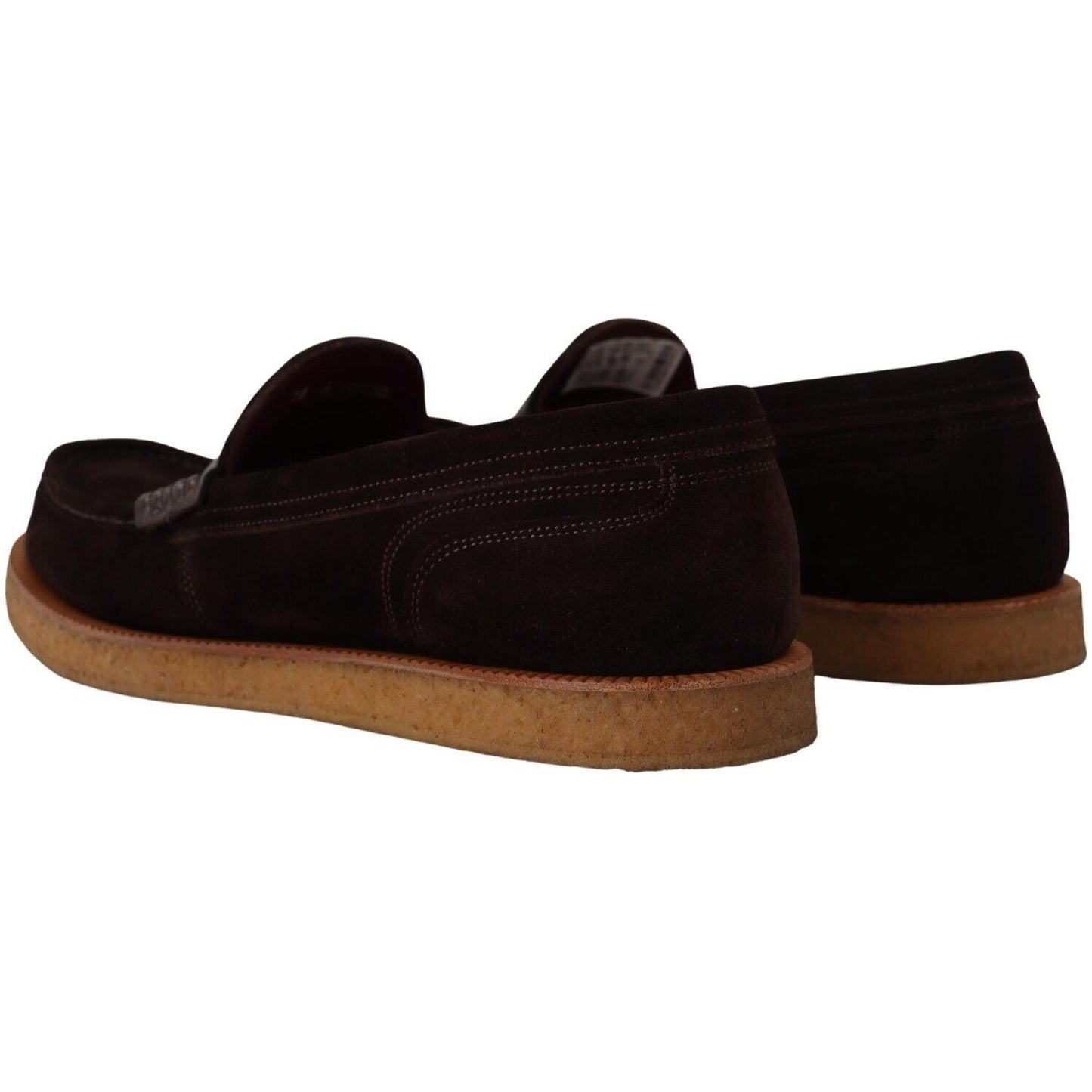 Dolce & Gabbana Elegant Suede Crocodile Loafers in Brown Dolce & Gabbana Black