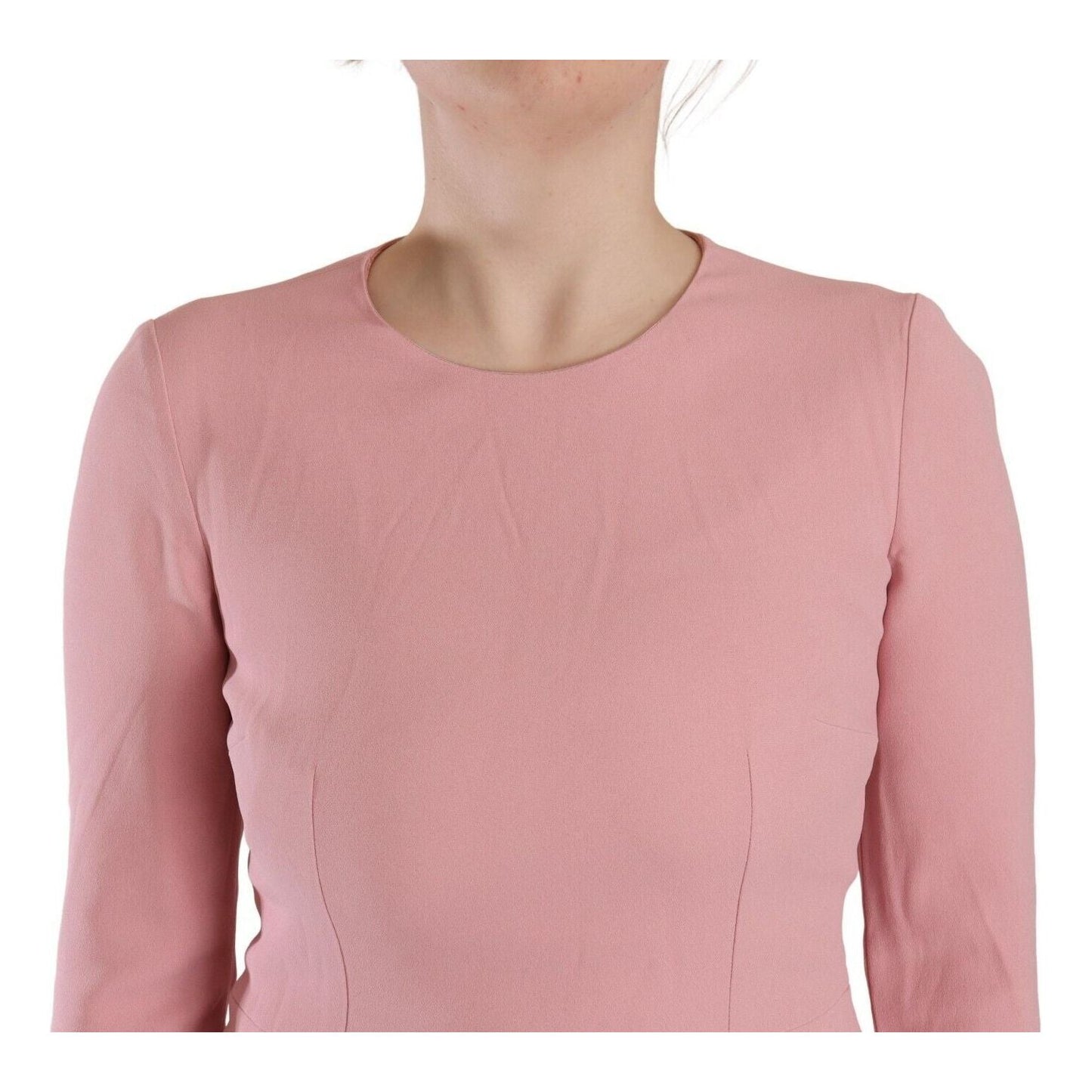 Dolce & Gabbana Pink 3/4 Sleeves Viscose Blend A-line Dress DR28693 - 44