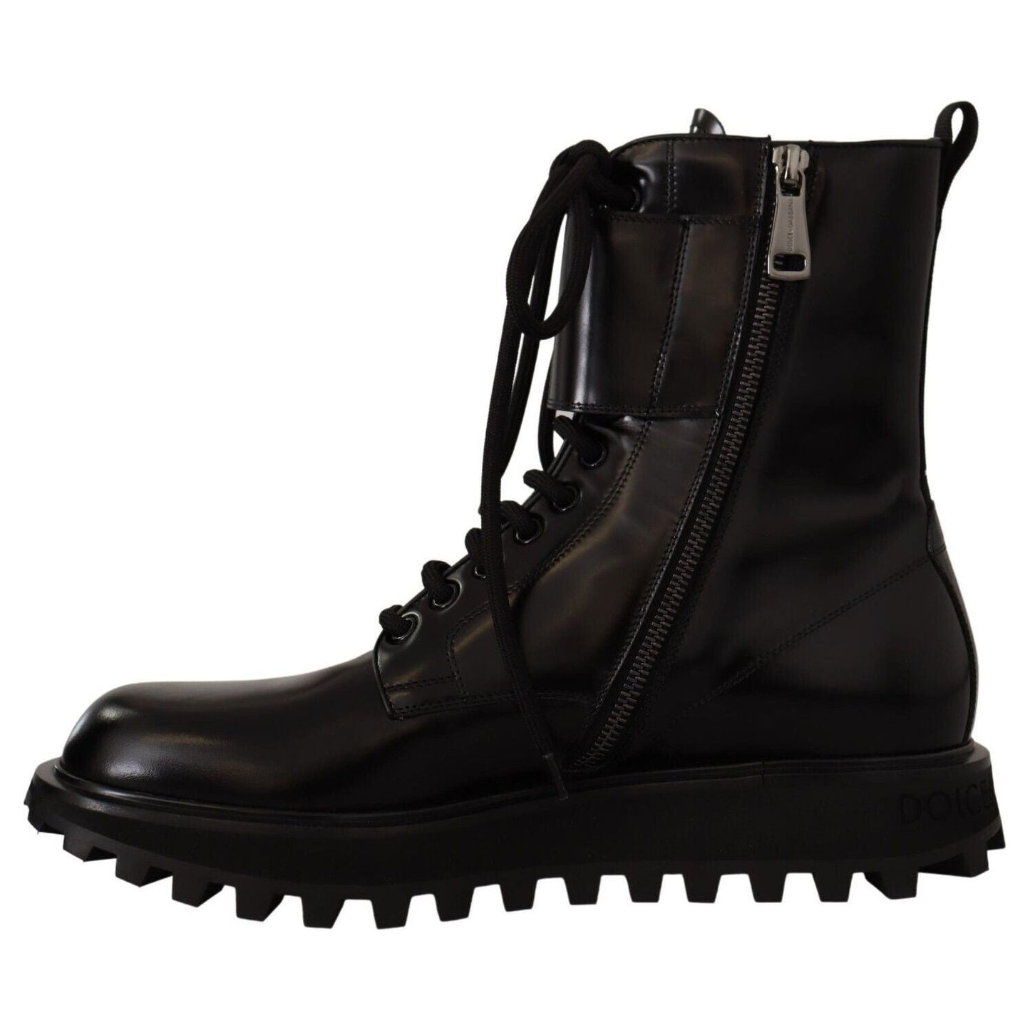 Dolce & Gabbana Elegant Black Leather Ankle Boots Dolce & Gabbana Black