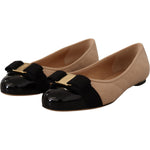 Salvatore Ferragamo Elegant Quilted Leather Flats - Chic Dual-Tone Design 8056744562214