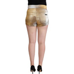 Dolce & Gabbana Metallic Gold Cotton Mid Waist Hot Pants Shorts PAN72783 - 36