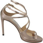 Jimmy Choo Ballet Pink Liquid Mirror Leather Sandals 191714820098