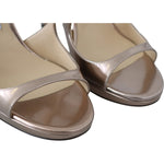 Jimmy Choo Ballet Pink Liquid Mirror Leather Sandals 191714820098